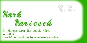 mark maricsek business card