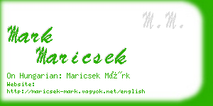 mark maricsek business card